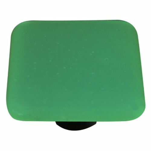 Hot Knobs HK9053-KA Opaline Jade Green Square Glass Cabinet Knob - Alu