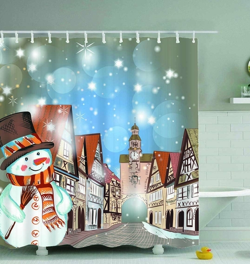 Old Town Christmas Spirit Shower Curtain