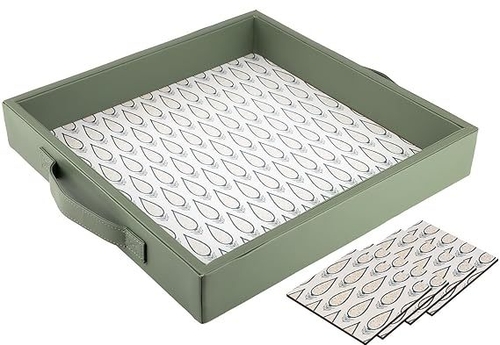 Wooden Tray For Serving-Free 4 Coasters-12 InchX12 Inch-Serving