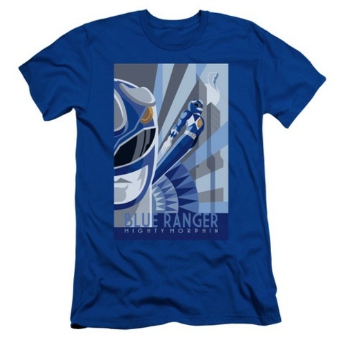 Trevco Power Rangers-Blue Ranger Deco Short Sleeve Adult 30-1 Tee,
