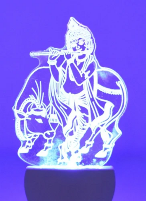 Glass Krishna 3D Illusion Lamp