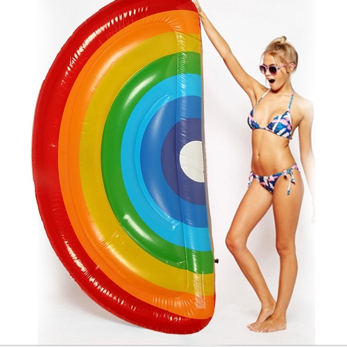 Giant Inflatable Rainbow Pool Float Swimming Raft