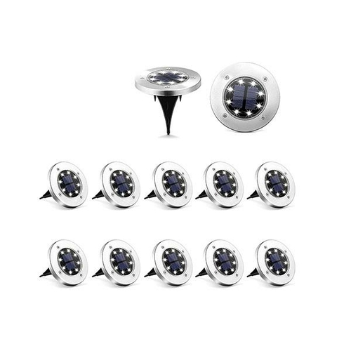 12Pcs 8Led Solar Underground Light