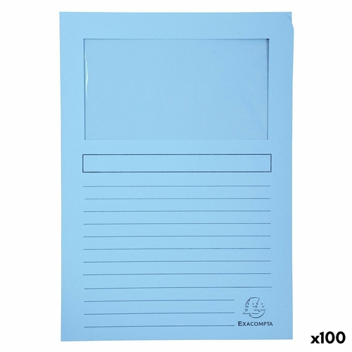 Subfolder Exacompta Super Transparent window Light Blue A4 100 Pieces