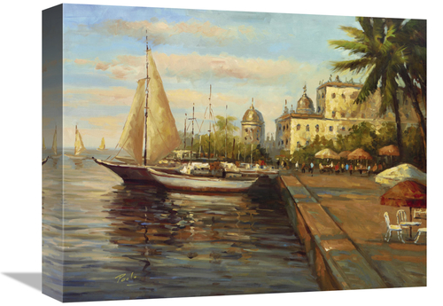 Global Gallery GCS-126679-1216-142 12 x 16 in. Santo Domingo Harbor Ar