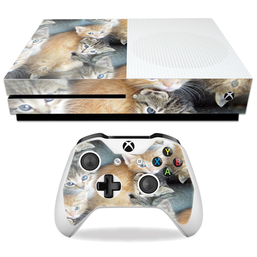 Mightyskins MIXBONES-Kittens Skin Decal Wrap for Microsoft Xbox One S 