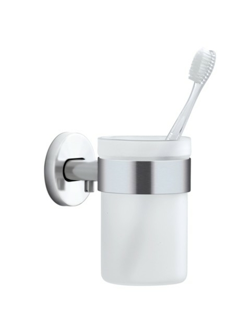 Blomus 68920 Wall Mounted Toothbrush Holder Frosted Glass, Matt