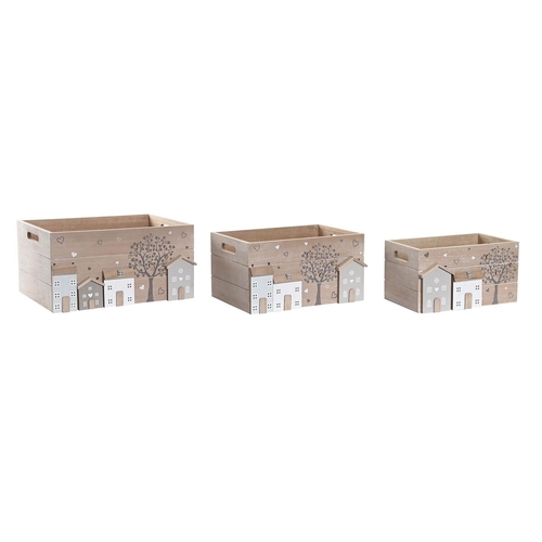 Set of decorative boxes DKD Home Decor MDF Wood Boho (36 x 26 x 18 cm)