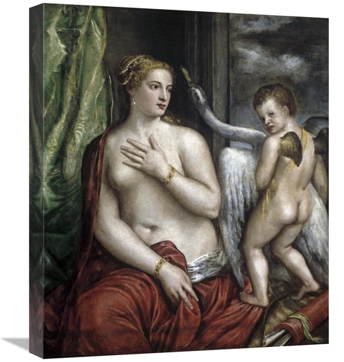 Global Gallery GCS-282945-22-142 22 in. Leda & the Swan Art Print - Ti