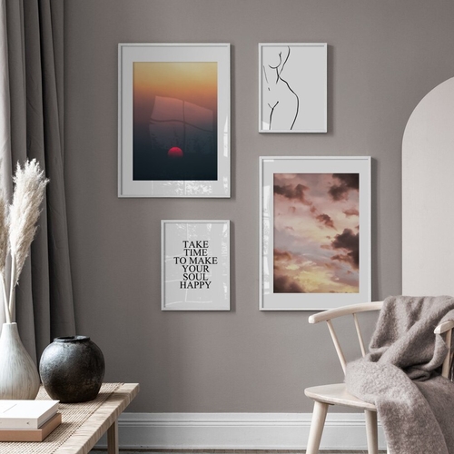 Sunset Cloud Abstract Line Woman Nordic