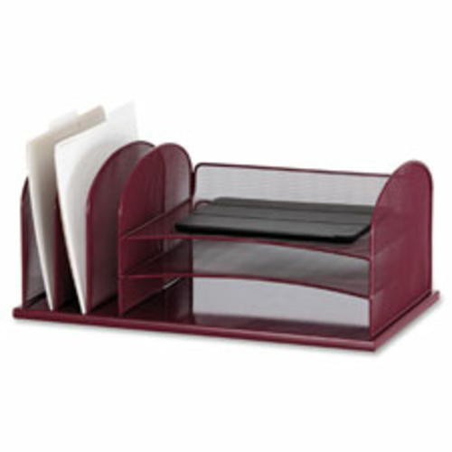 Onyx 3 Tray & 3 Upright Section Desk Organizer, Wine
