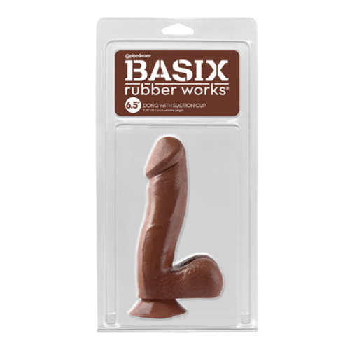 Pipedream Basix Rubber Works 6.5 in. Dong With Balls & Suction Cup