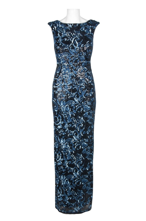 Aidan Mattox Boat Neck Sleeveless Bodycon Zipper Back Embellished