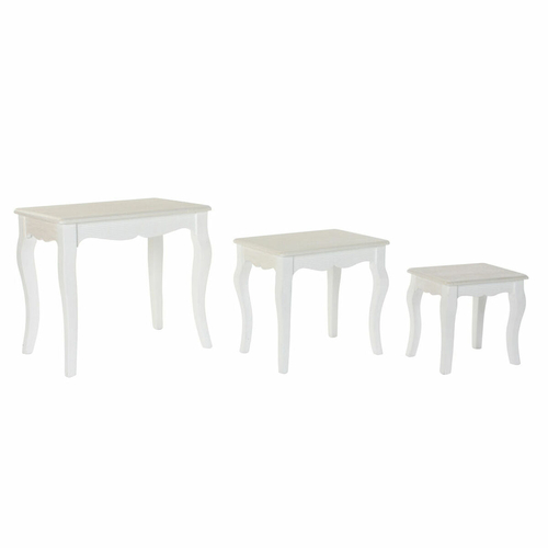 Set of 3 tables DKD Home Decor White MDF Wood (3 pcs) (53 x 35 x 47