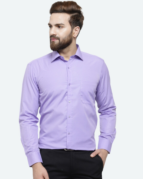 Men's Casual Party Wear purple Shirt (Size-L)(Color-PURPLE)
