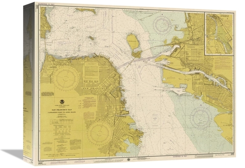 Global Gallery GCS-450545-16-142 16 in. Nautical Chart - San Francisco