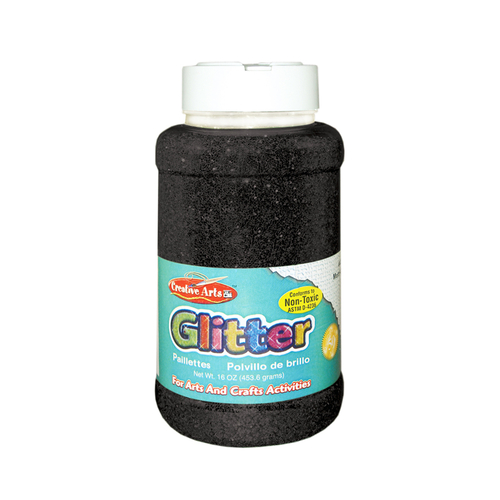 Charles Leonard CHL41120BN Creative Arts 1 lbs Glitter Can, Black 