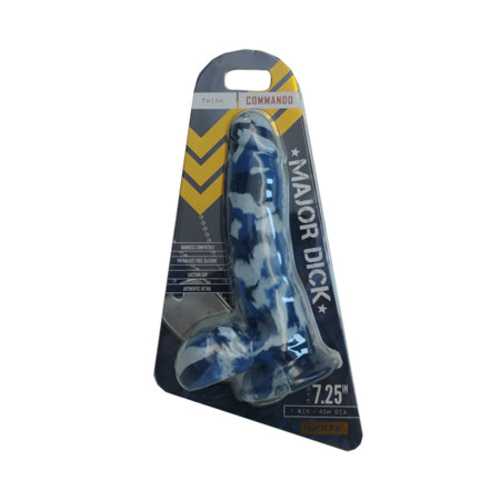 Major Dick Commando Dong 7.25in Blue Camo