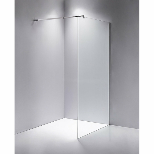 110 x 210cm Frameless 10mm Safety Glass Shower Screen in Square CHROME