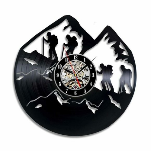 MOUNTAIN CLIMBING VINYL RECORD WALL CLOCK UNIQUE GIFT