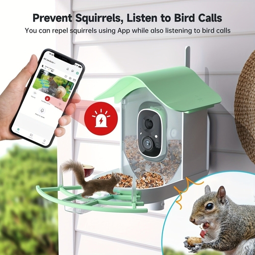 Smart Bird Feeder With Camera, AI Identify Bird Species & Solar Panel,