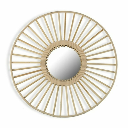 Wall mirror Versa Rattan Bamboo (2 x 50 x 50 cm)