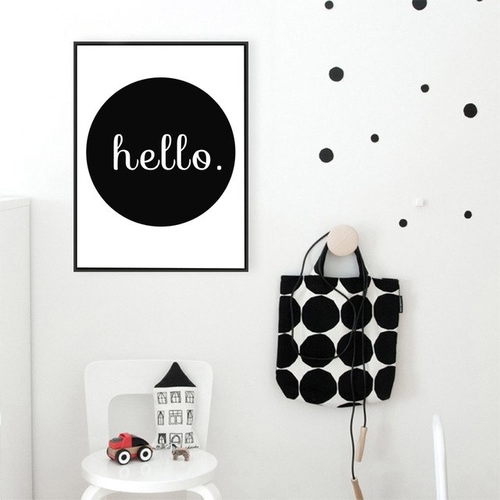 Hello Quote Canvas Art Print Painting Poster