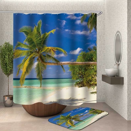 Horizontal Palm Tree Shower Curtain