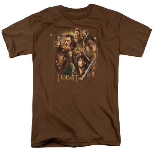 Trevco Hobbit-Middle Earth Group Short Sleeve Adult 18-1 Tee- Coffee -