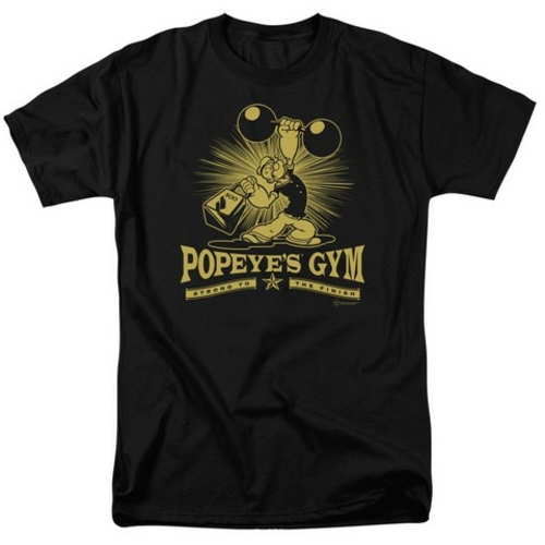 Trevco Popeye-Popeyes Gym Short Sleeve Adult 18-1 Tee, Black - 4X