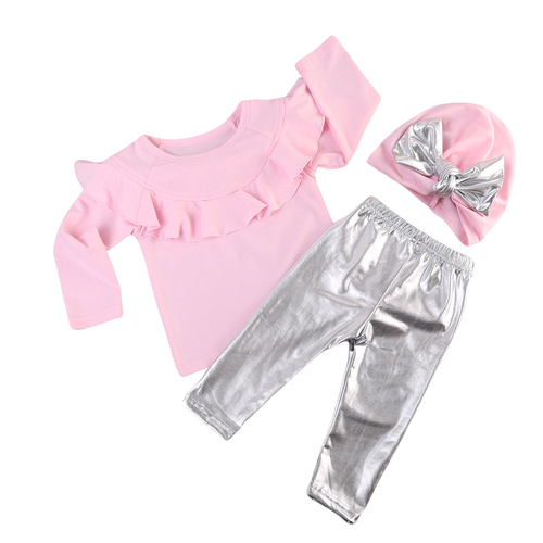 3Pcs Newborn Infant Baby Kid Girl Tops Sweatshirt