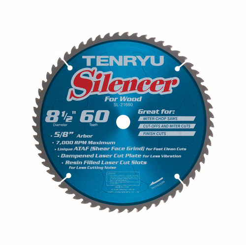 Tenryu 2695476 Silencer 8.5 in. Dia. x 0.63 in. Steel Saw Blade - 60 T