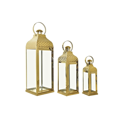Lanterns DKD Home Decor Crystal Golden Metal (19 x 19 x 58 cm)