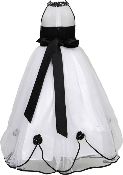 Girls Maxi/Full Length Party Dress (Black, Sleeveless)