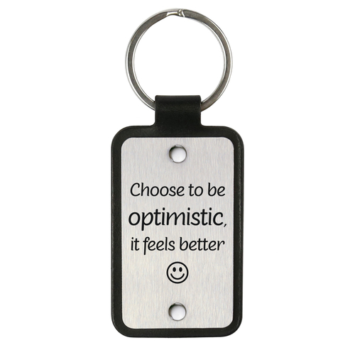 Leather keychain – Choose to be optimistic, it feels better
