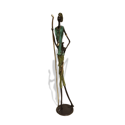 West African Herdsman or 'Berge' Lost Wax Bronze Sculpture