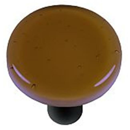 Hot Knobs HK1015-KRB Light Bronze Round Glass Cabinet Knob - Black Pos