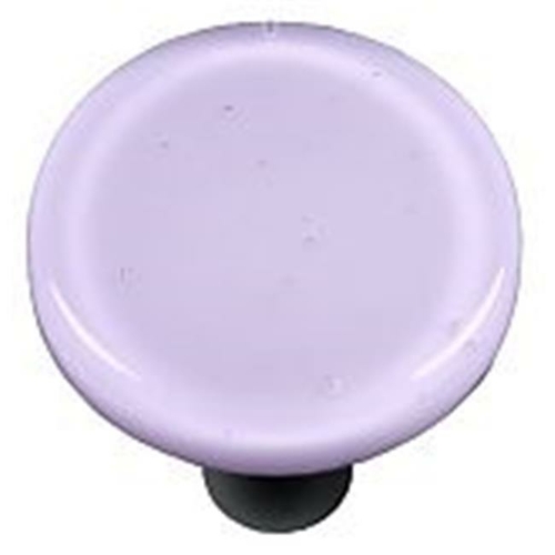 Hot Knobs HK1034-KRB Neo-Lavender Round Glass Cabinet Knob - Black Pos