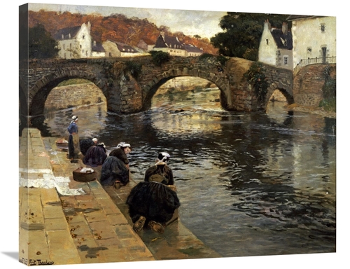 Global Gallery GCS-268576-30-142 30 in. Washerwomen in the Morning at 