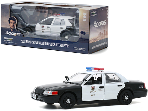  2008 Ford Crown Victoria Police Interceptor White and Black \LAPD\"