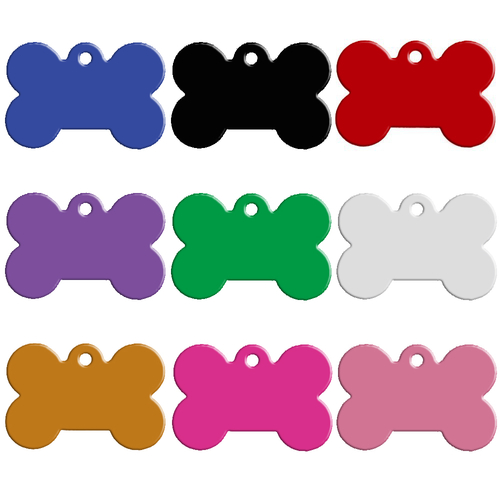 Main 100 pcs/lot Aluminum Pet ID Tag Bone Shape Double image