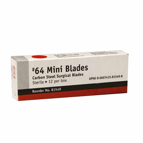 Pack of 12 Disposable Carbon Steel Blade Size 64 Sterile Individually