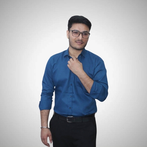 Solid Plain Cotton Shirt Long Sleeves (Size-2XL) (Color-TURQUOISE)