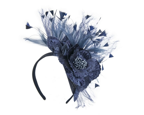 Navy designers flower fascinator