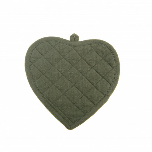 Mr. MJs Trading AG-41317S-2 Pot Holders Heart, Moss Green - Set of