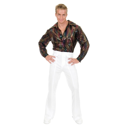 Charades Costumes 276725 Halloween Mens Sequin Disco Shirt - Large