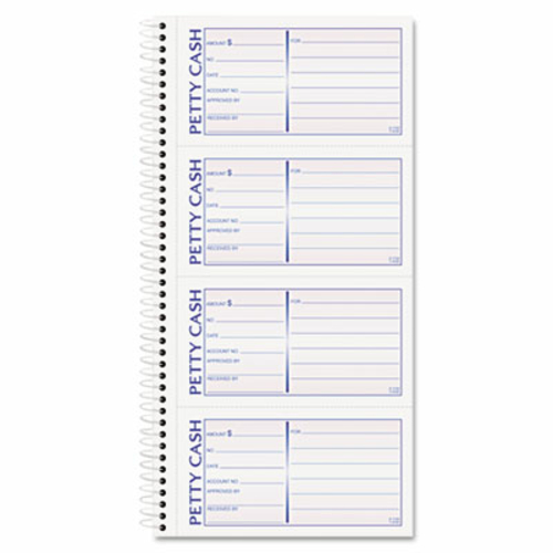 TOPS 4109 Petty Cash Receipt Book- 5-1/2 x 11- 2-Part Carbonless- 200 