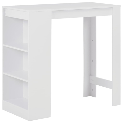 Bar Table with Shelf White 43.31"x19.69"x40.55"