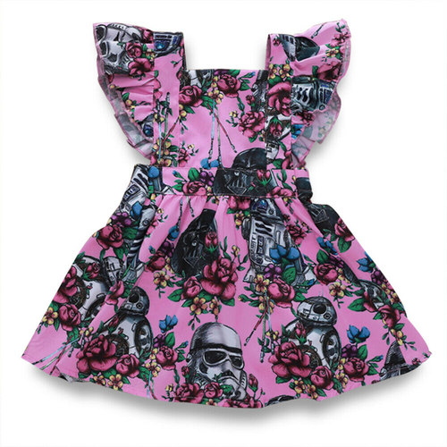 Summer Toddler Kid Baby Girl Dress Ruffles Sleeve