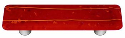 Hot Knobs HK3100-PA Mardi Gras Orange with Red Rectangle Glass Cabinet